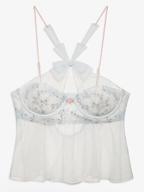 NWOT FOR LOVE AND LEMONS WINTER ROSES TOP IN BLUE // SIZE XS🦋